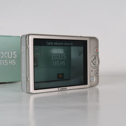 Cenon IXUS 115 HS PowerShot ELPH 100 HS 12.1MP 4x Digital Camera Silver – Very Good Condition