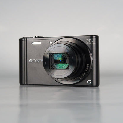 Soney Cyber-Shot DSC-WX300 18.2MP Digital Camera Black with Case and 32GB SD Card